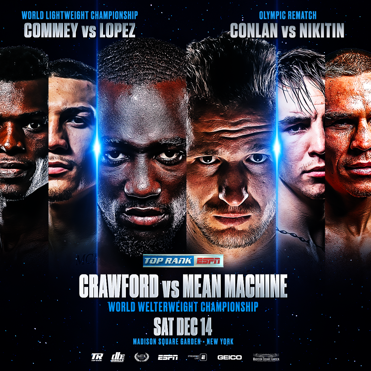 December 14 Terence Crawford-Mean Machine Welterweight Championship Fight Headlines Special Madison Square Garden Tripleheader LIVE on ESPN