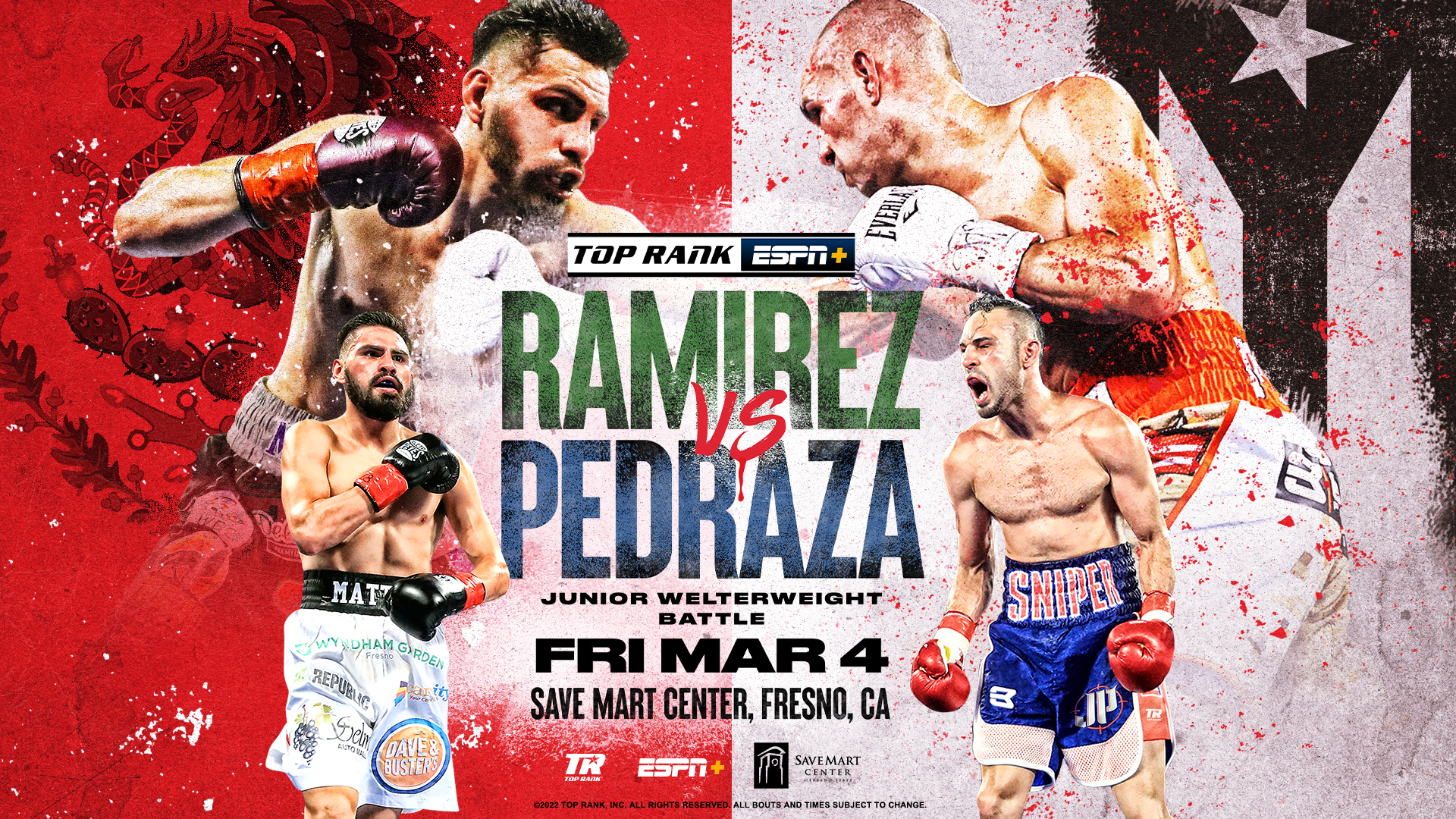 Jose Ramirez-Jose Pedraza Junior Welterweight Showdown Postponed to Friday, March 4 at Save Mart Center LIVE and Exclusively on ESPN+