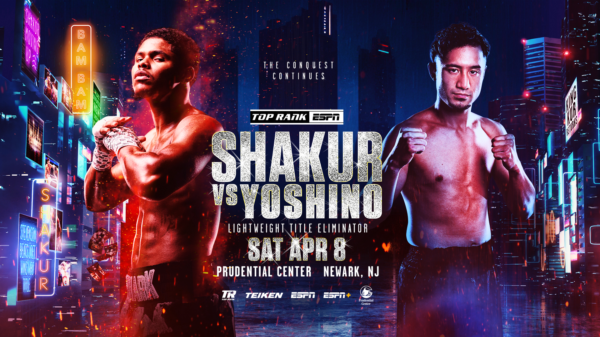 Lightweight Title Eliminator: Shakur Stevenson Vs Shuichiro Yoshino • Sat., Apr 8th Live On ESPN