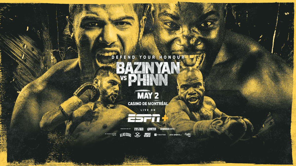 THURSDAY: Erik Bazinyan-Shakeel Phinn Super Middleweight Battle to Stream LIVE & Exclusively in the U.S. on ESPN+