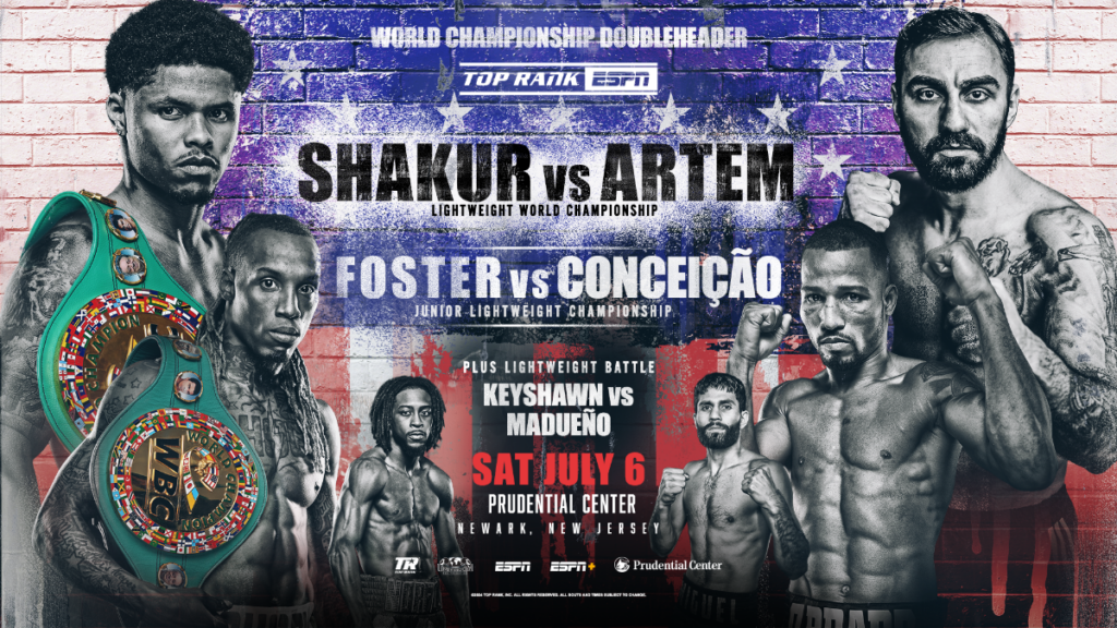 Shakur Stevenson-Artem Harutyunyan & O’Shaquie Foster-Robson Conceição World Title Doubleheader Set for July 6 at Newark’s Prudential Center LIVE on ESPN